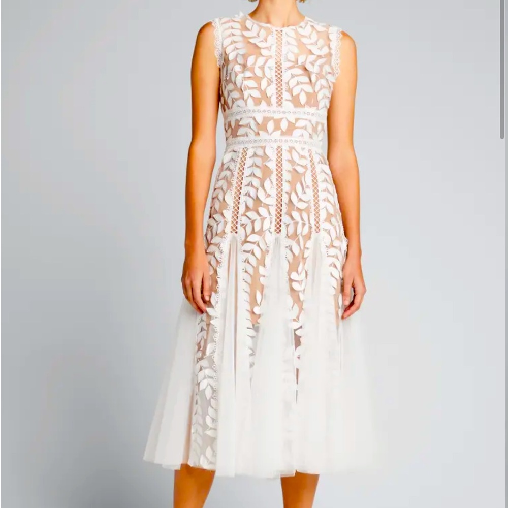 Lace Cut-Out Midi Dress by Bronx and Banco